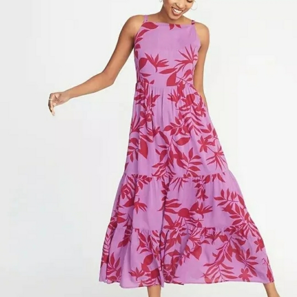 Tropical Hibiscus Maxi Dress 🌺💜